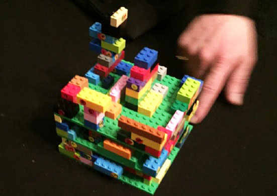 Lego ledger with more layers built up during BlockExchange workshop